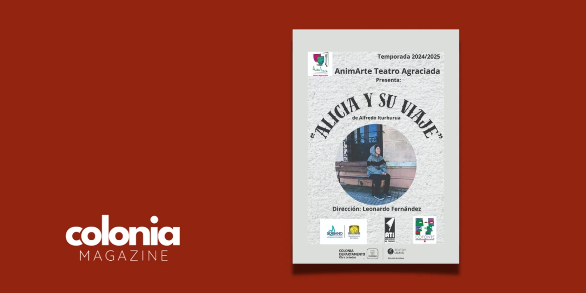 Afiche de la obra Alicia y su viaje, teatro en Colonia del Sacramento