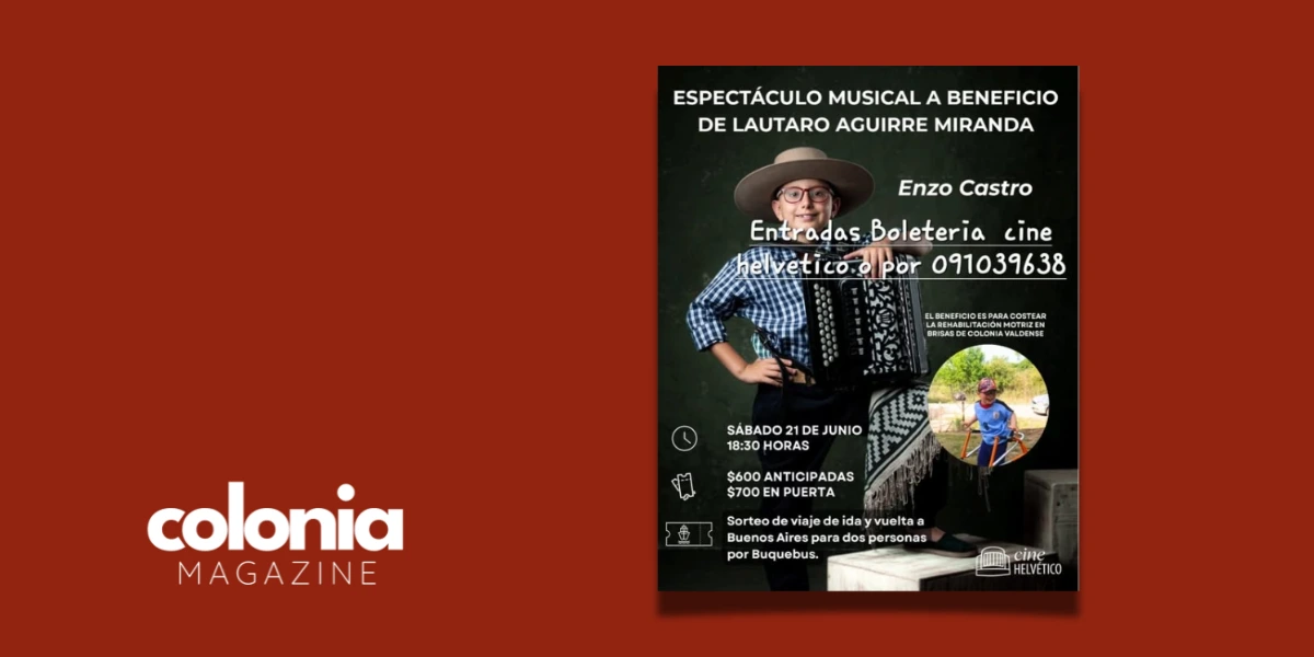 Afiche del espectáculo musical a beneficio de Lautaro Aguirre
