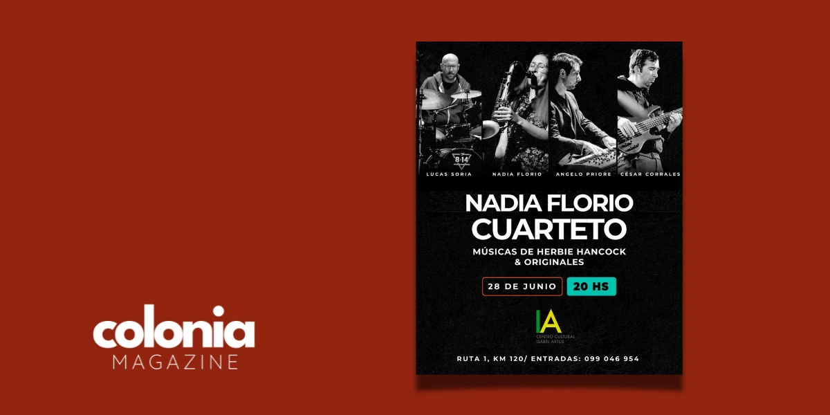Flyer del concierto de jazz con Nadia Florio Cuarteto en Valdense