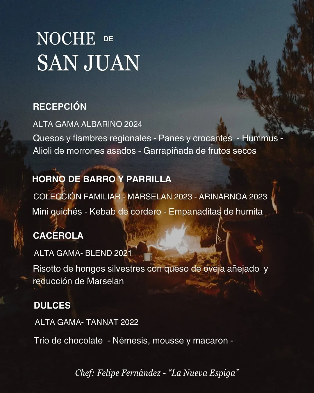 Qué incluye la Noche de San Juan en Bodega Zubizarreta