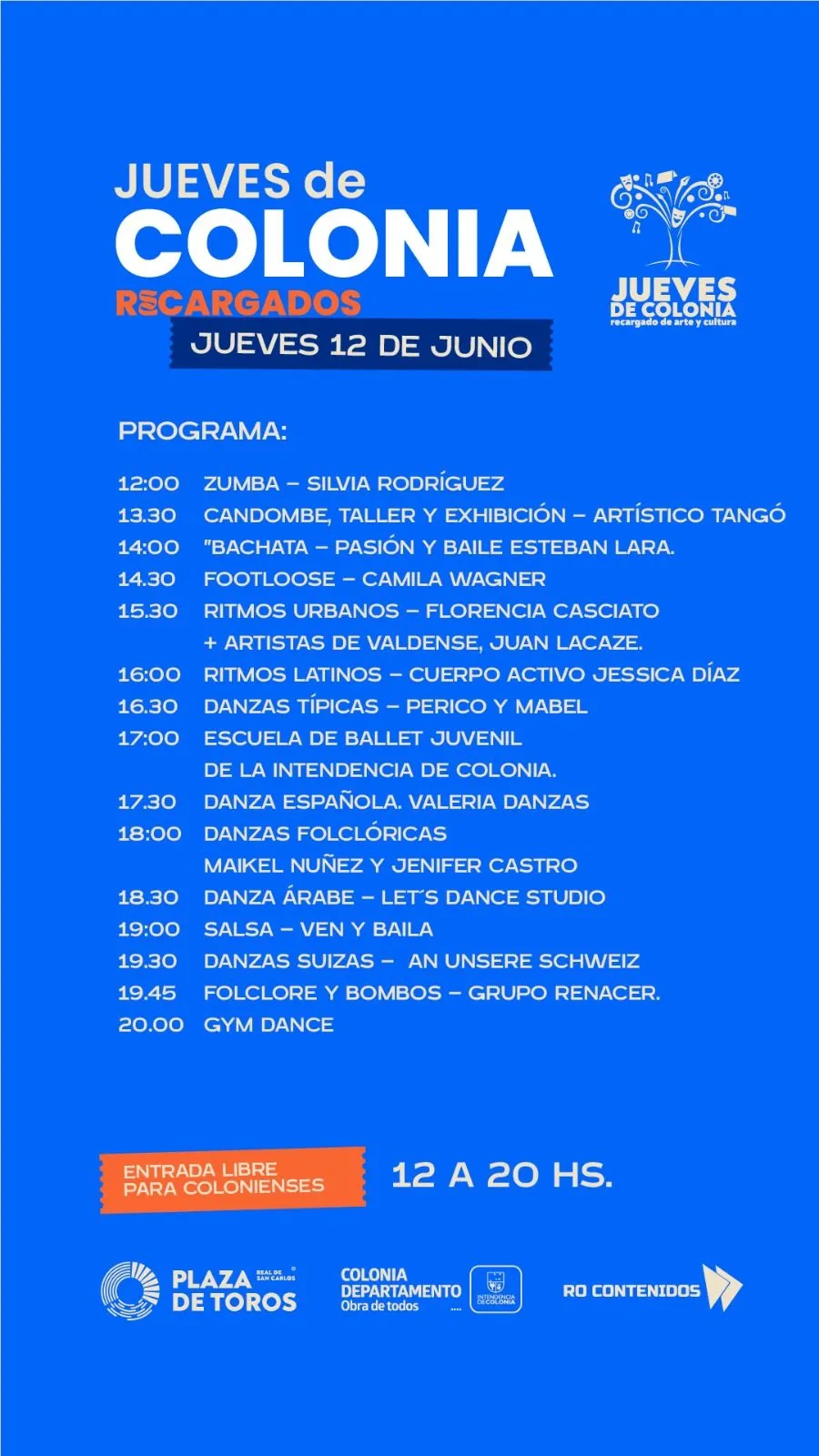 Afiche Jueves de Colonia 12 de junio