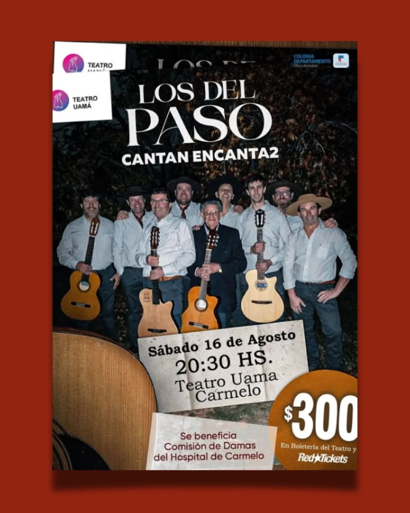 Los del Paso presentan Cantan Encanta2 en Carmelo a beneficio del Hospital local